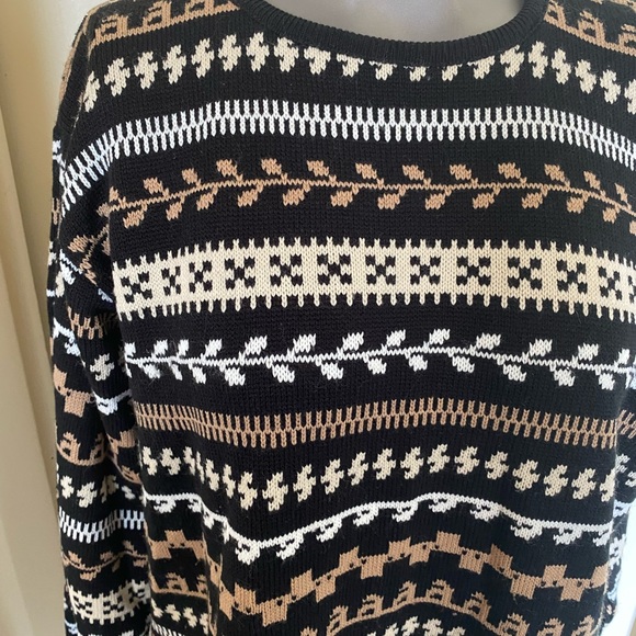 Avon vintage sz large acrylic brown/ black sweater - Picture 3 of 7